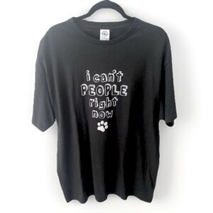 Pet Humor Tee ‘I Can't People Right Now’ T-Shirt XL Dog Cat Funny Gift Novelty